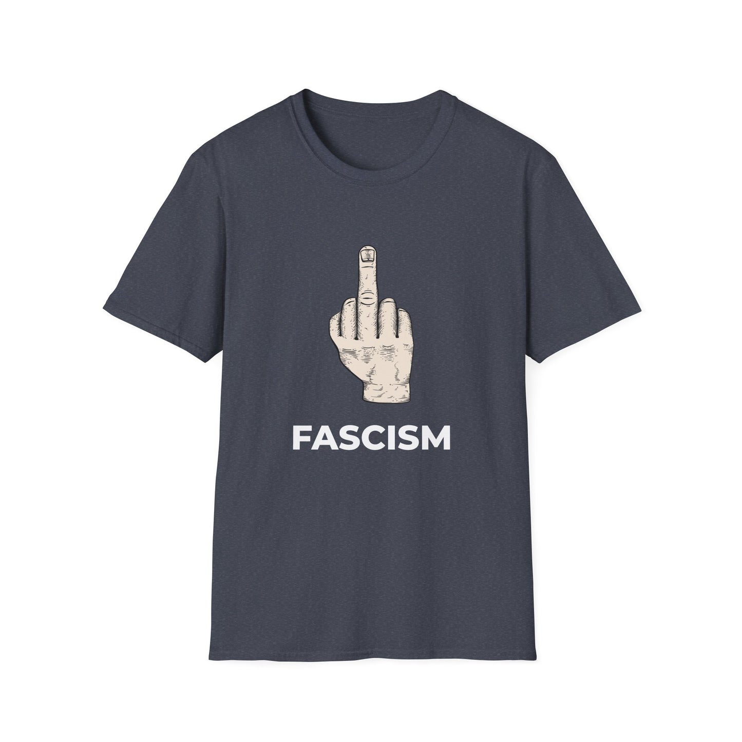 No Kings Protest Shirt – Resist Fascism Anti-Authoritarian Tee – Heather Navy