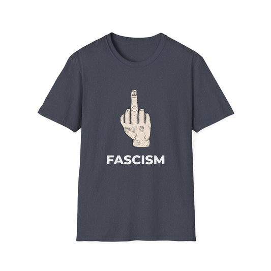 Fuck Fascism – No Kings Anti-Authoritarian Two-Sided T-Shirt (Heather Navy)