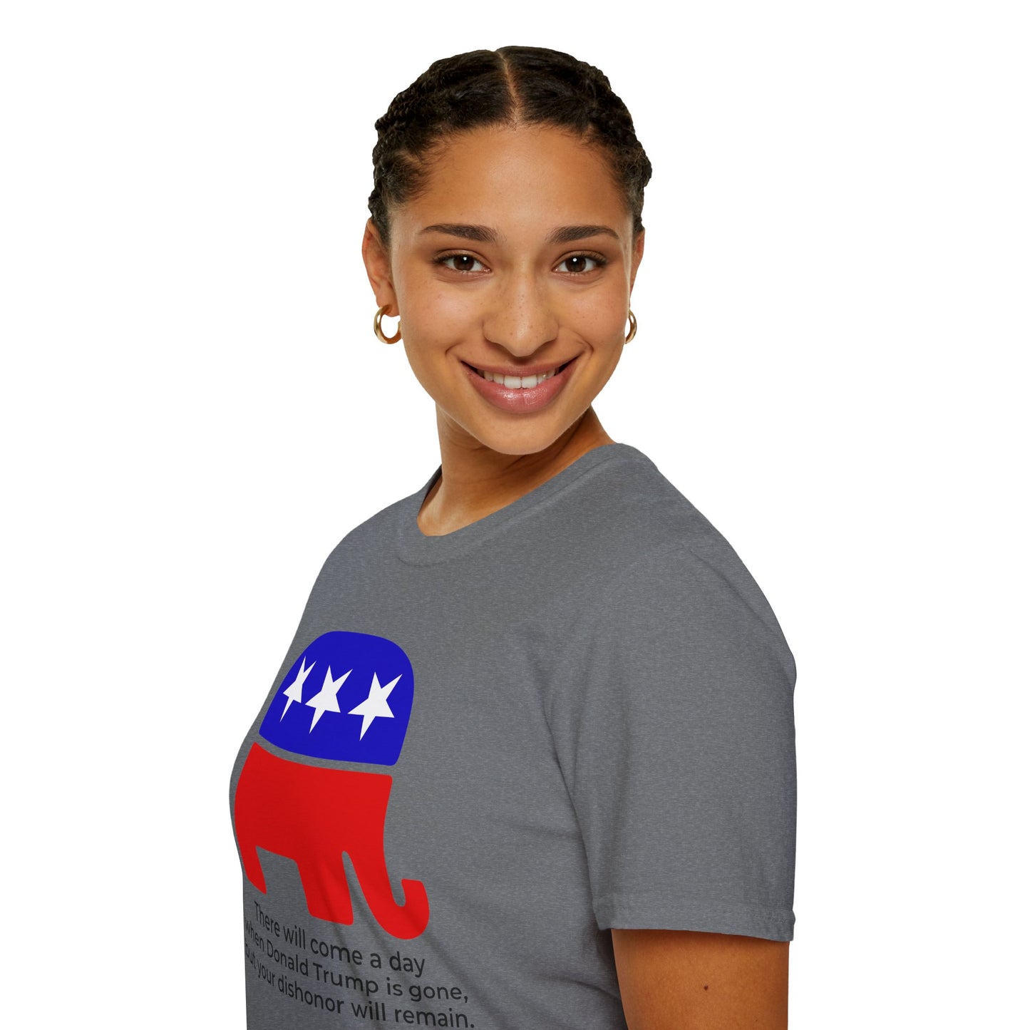 Liz Cheney Dishonor Will Remain Tee – Republican Accountability Quote Shirt (Graphite Heather)