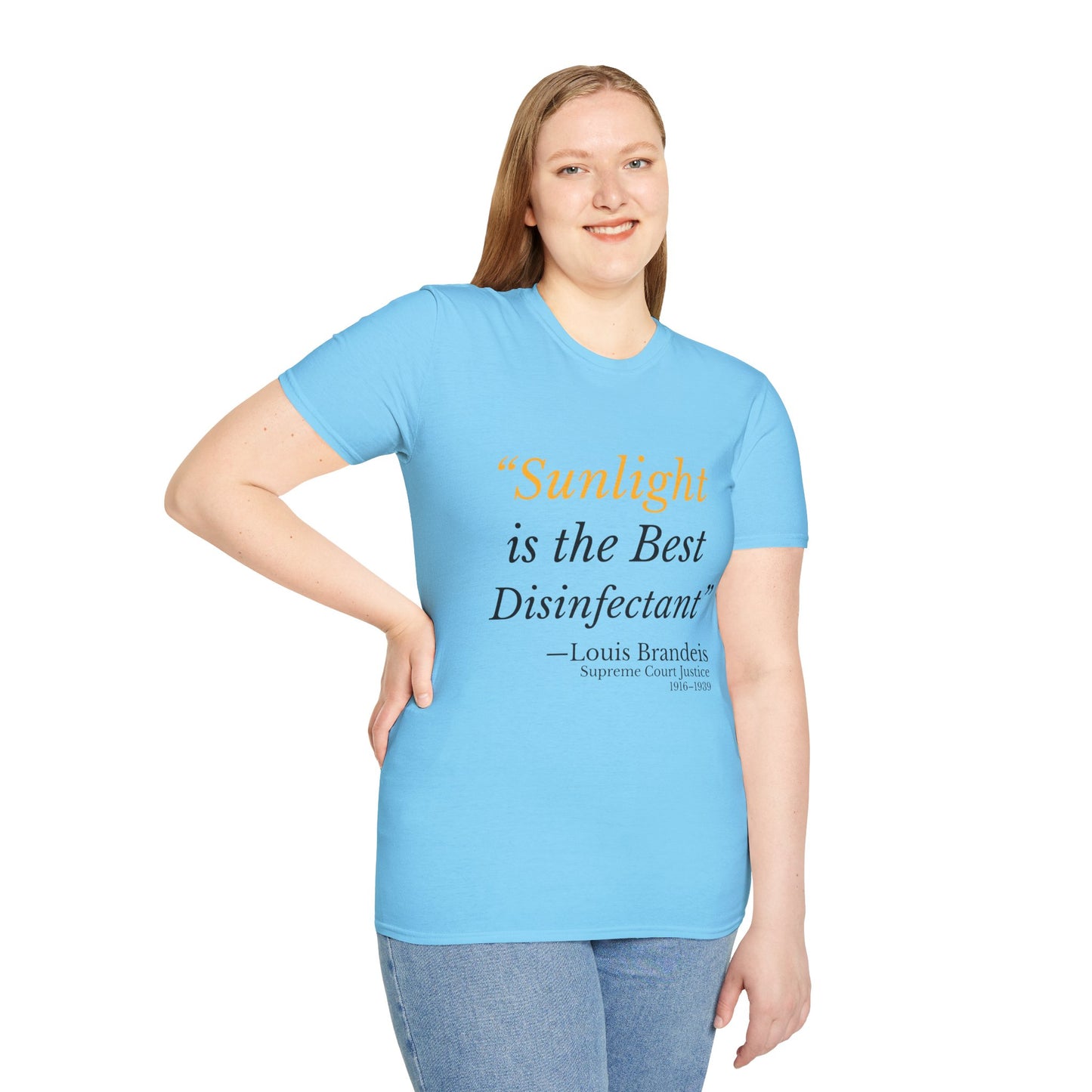 Sunlight Is the Best Disinfectant T-Shirt – Release the Truth – Sky Blue