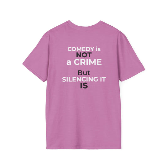 Comedy Is Not a Crime T-Shirt – Jimmy Kimmel Free Speech Protest Tee – Heather Radiant Orchid