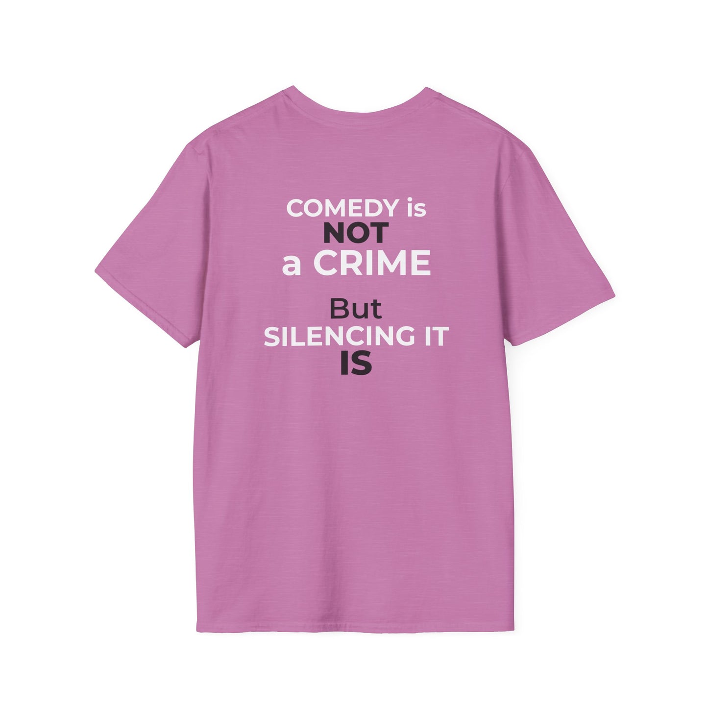 Comedy Is Not a Crime T-Shirt – Jimmy Kimmel Free Speech Protest Tee – Heather Radiant Orchid