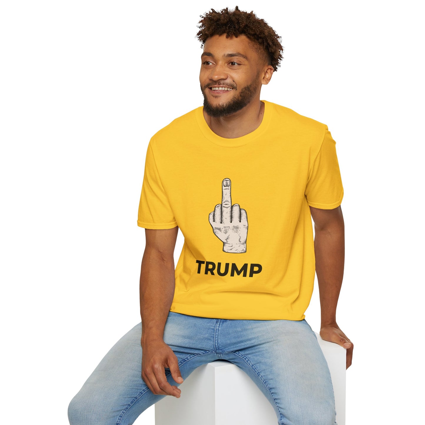 Flipping Off Tyranny: No Kings in America — Two-Sided Statement Tee – Daisy Yellow Edition