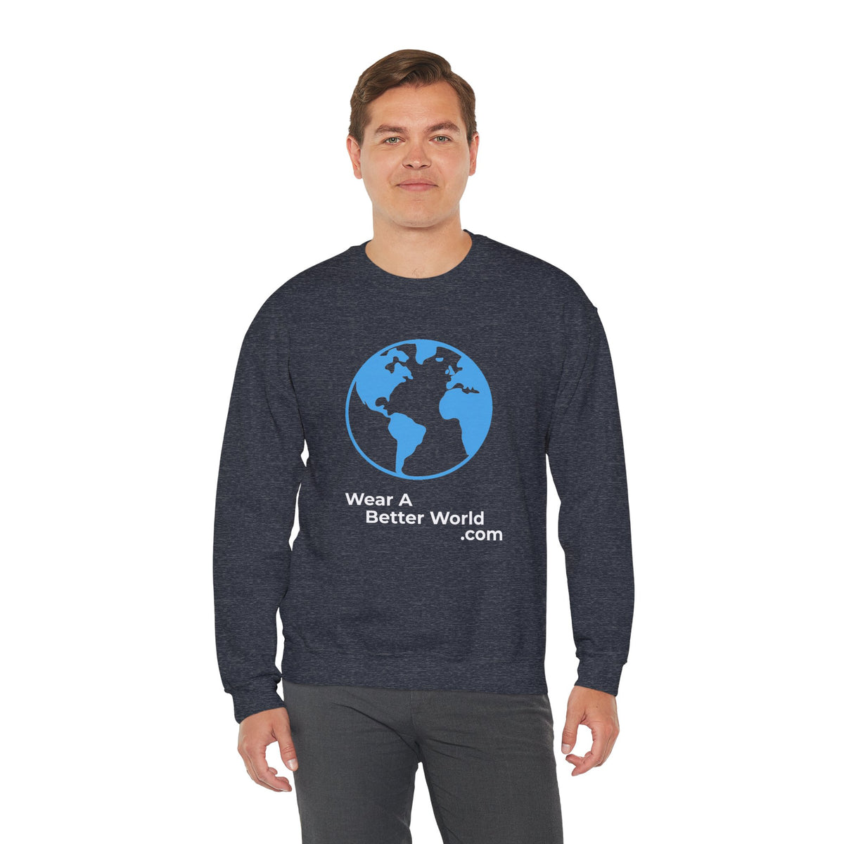 Truth to Power Crewneck Sweatshirt – Speak Truth Statement – Heather Sport Dark Navy