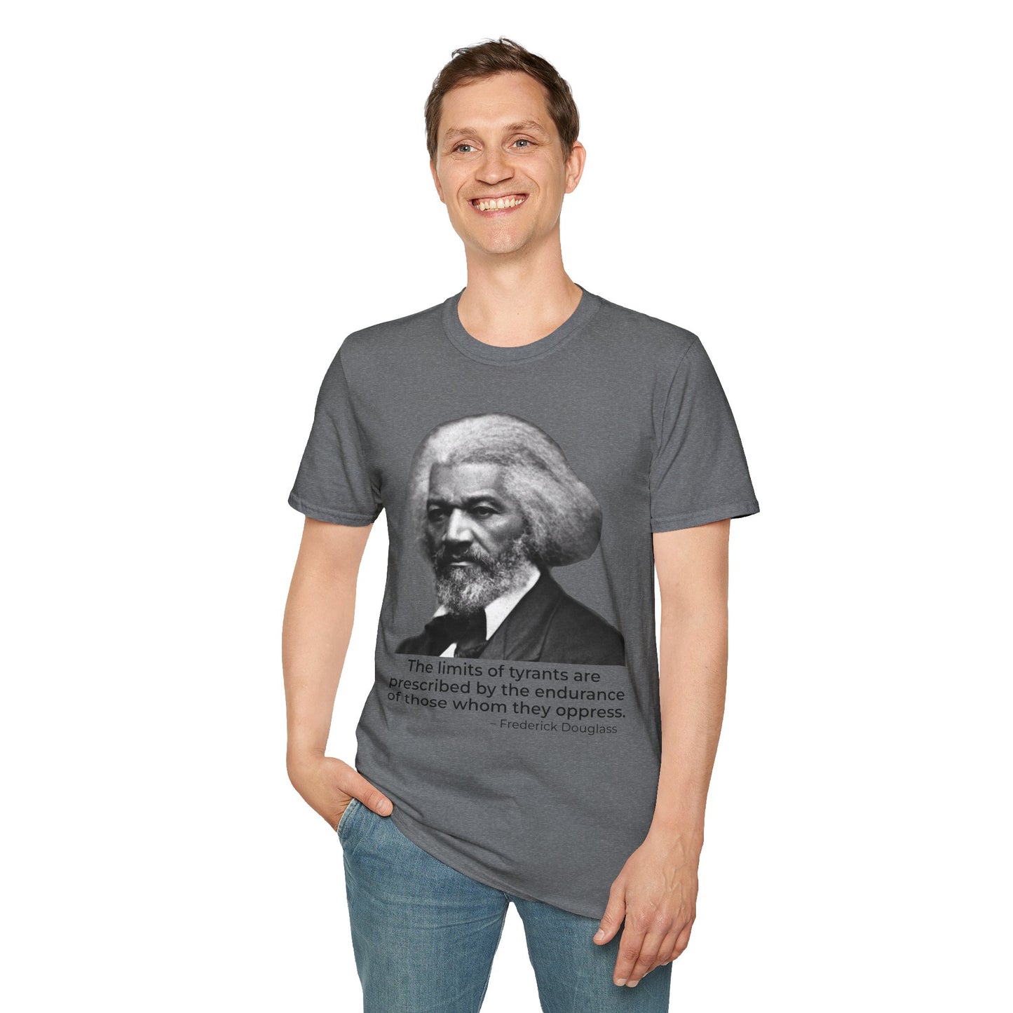The Limits of Tyrants – Frederick Douglass Quote Tee (Graphite Heather)