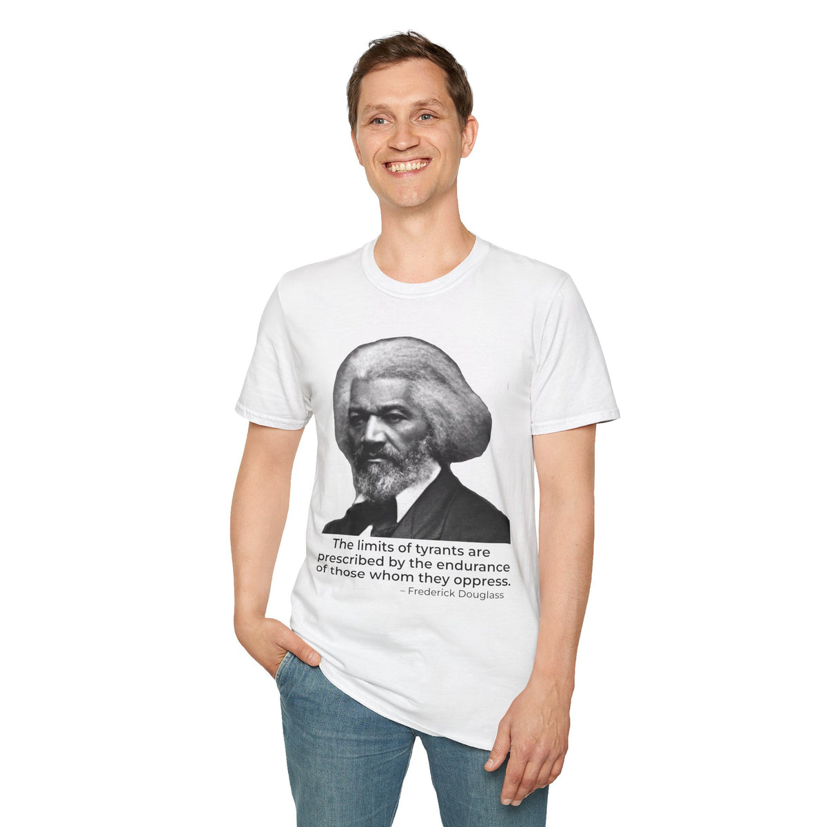 Frederick Douglass Quote Shirt – The Limits of Tyrants Tee – White