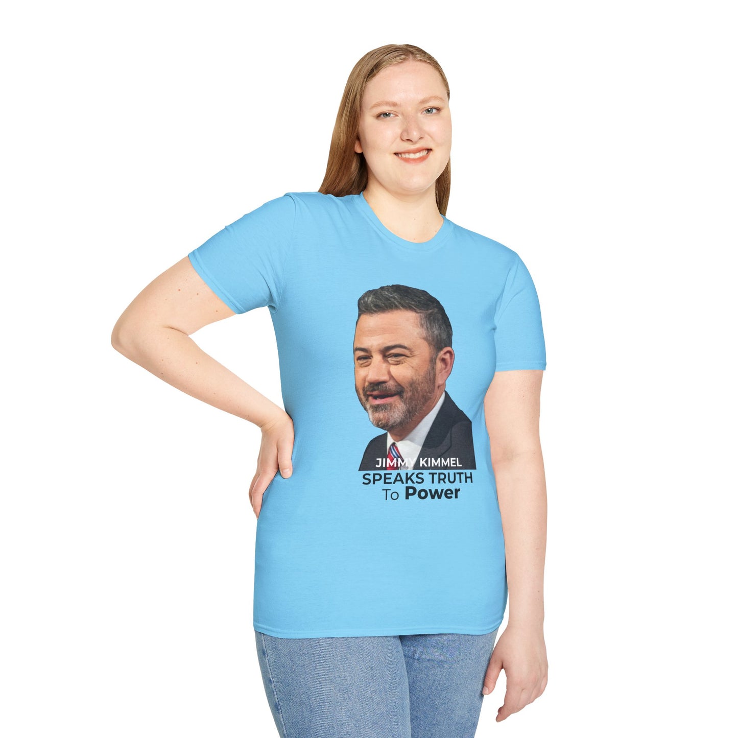 Comedy Is Not a Crime – Silencing It Is – Jimmy Kimmel Tee – Sky Blue