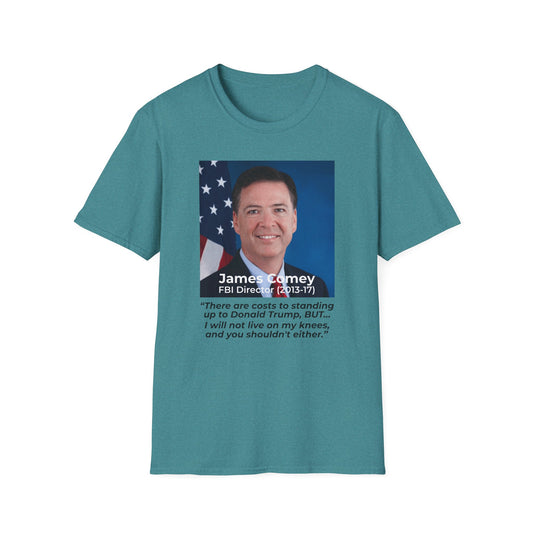 James Comey “RESIST” — Abuse of Power Protest T-Shirt – Heather Galapagos Blue