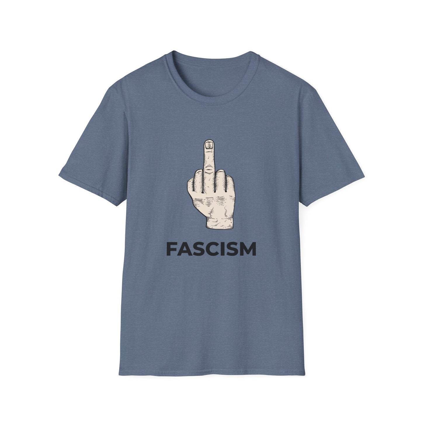 No Kings Protest Shirt – Resist Fascism Anti-Authoritarian Tee – Heather Indigo