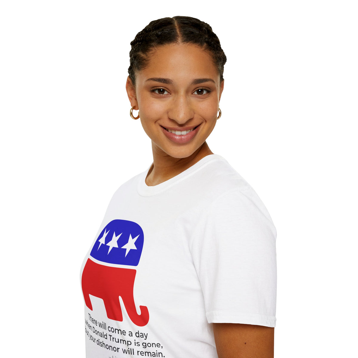 Liz Cheney Dishonor Will Remain Tee – Republican Accountability Quote Shirt – White