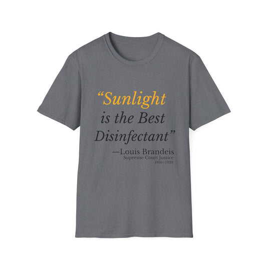 Sunlight Is the Best Disinfectant T-Shirt – Release the Truth – Heather Graphite Gray
