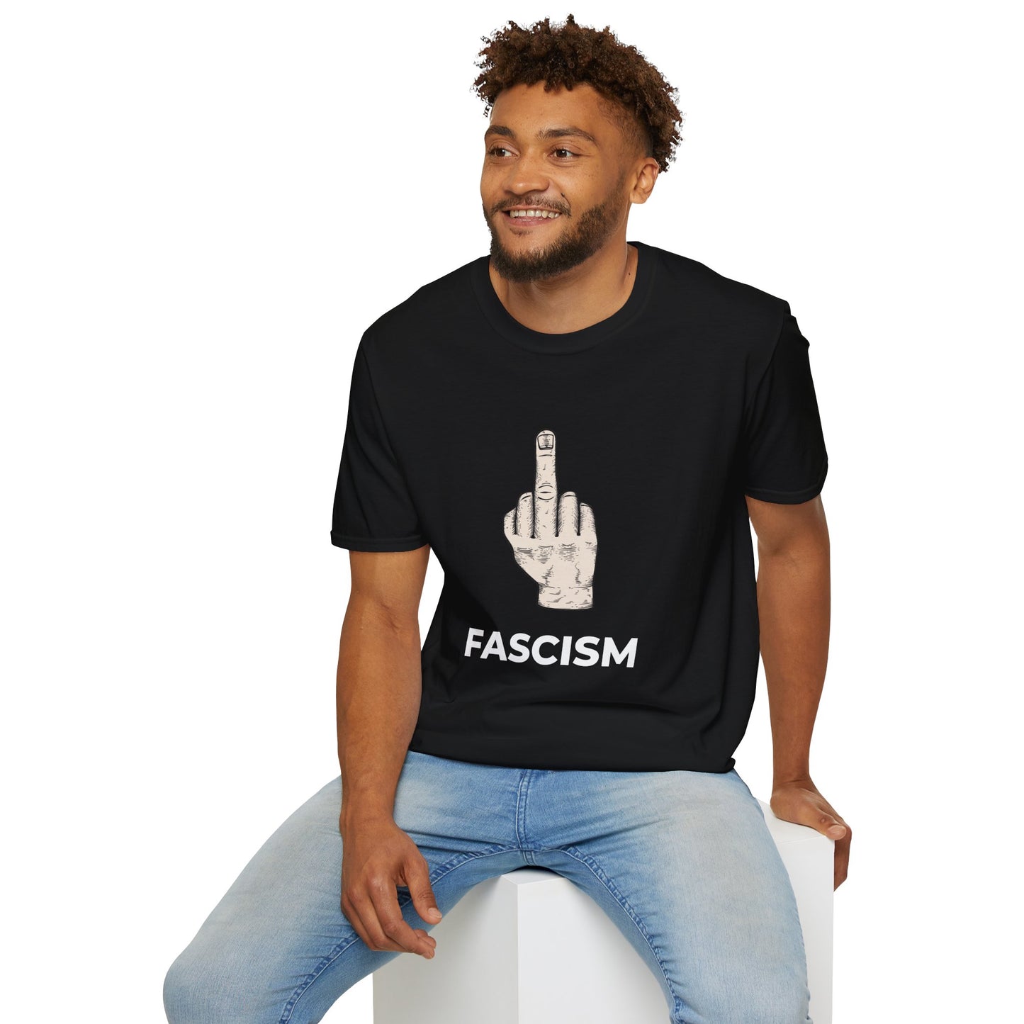 Fuck Fascism – No Kings Anti-Authoritarian Two-Sided T-Shirt (Black)