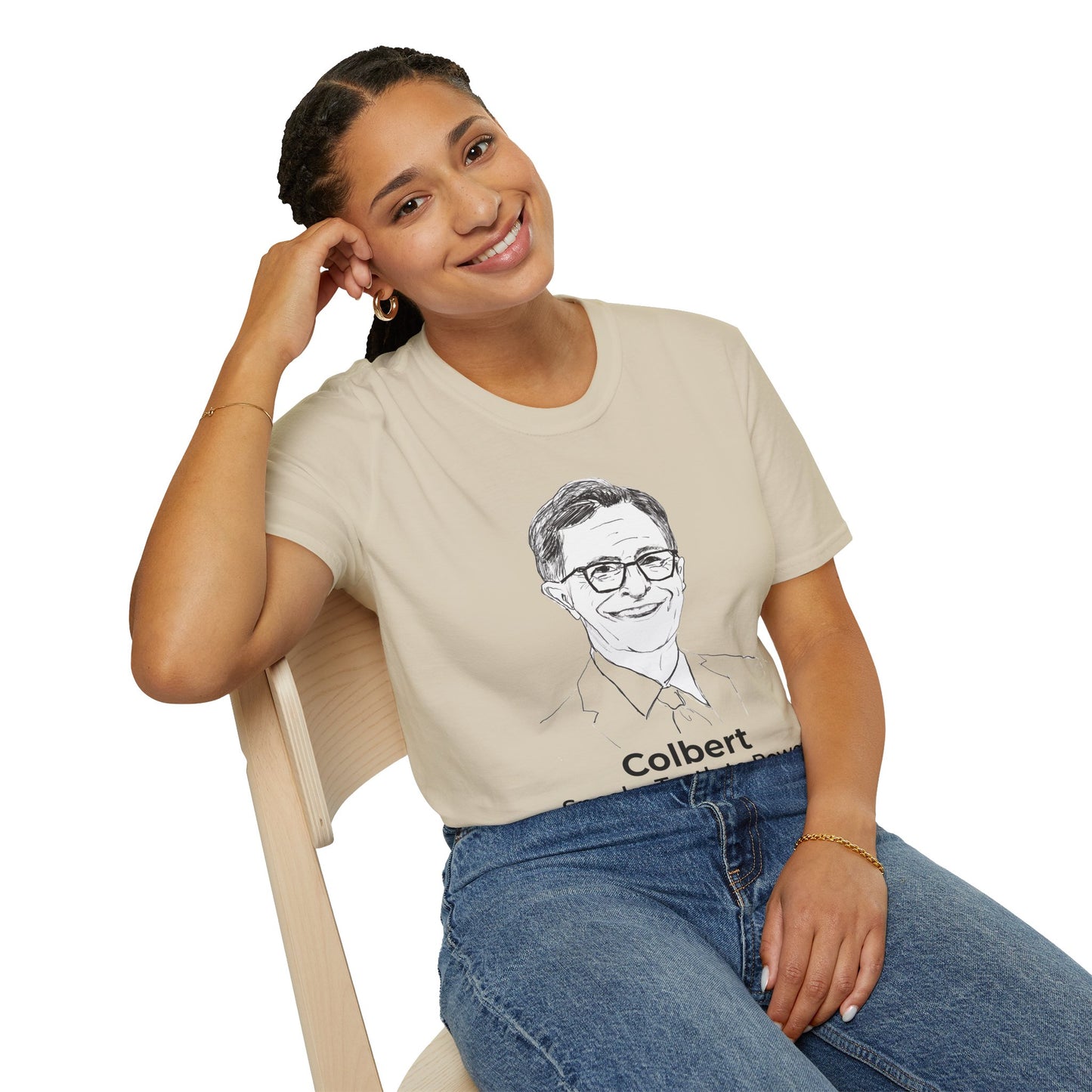 Stephen Colbert Free Speech Shirt – Speaks Truth to Power Te – Sand