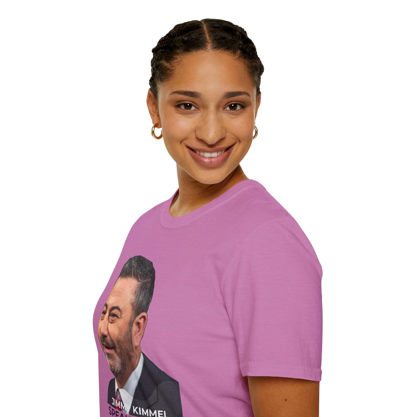 Comedy Is Not a Crime T-Shirt – Jimmy Kimmel Free Speech Protest Tee – Heather Radiant Orchid