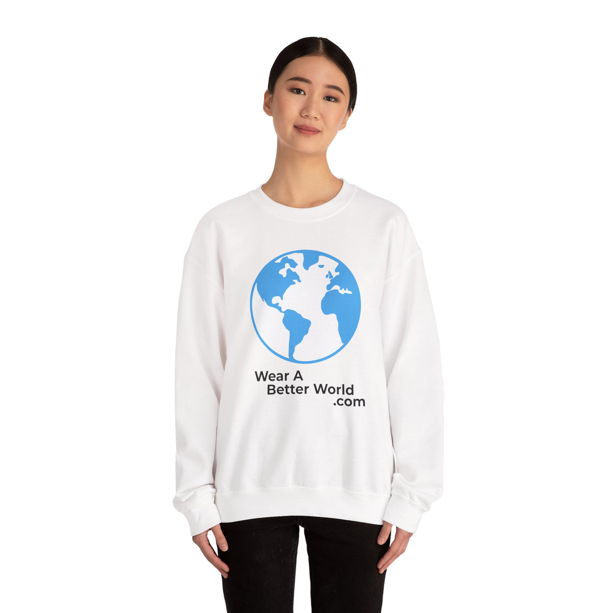 Wear A Better World Sweatshirt – This STOPS When we say NO – White