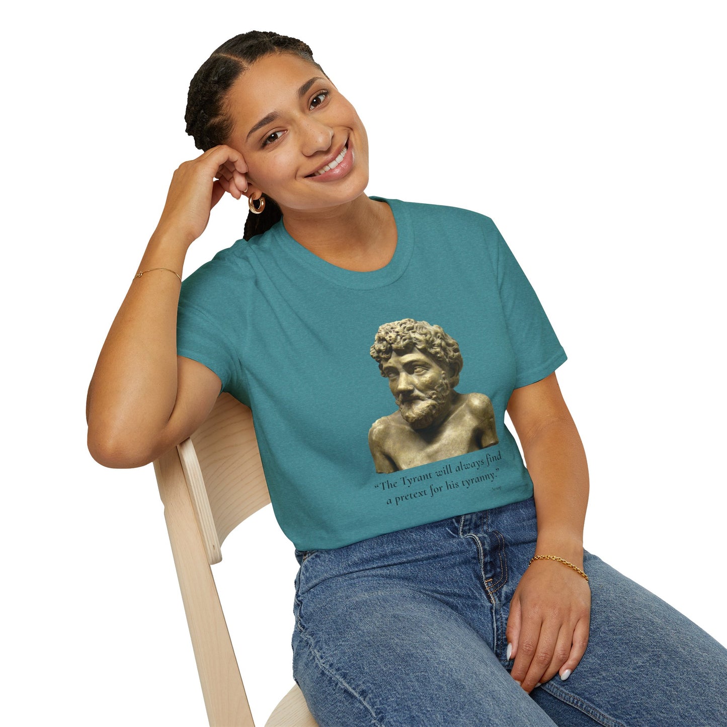 Two-Sided Tyranny Quote T-Shirt – Aesop Front / Crisis Pretexts Back