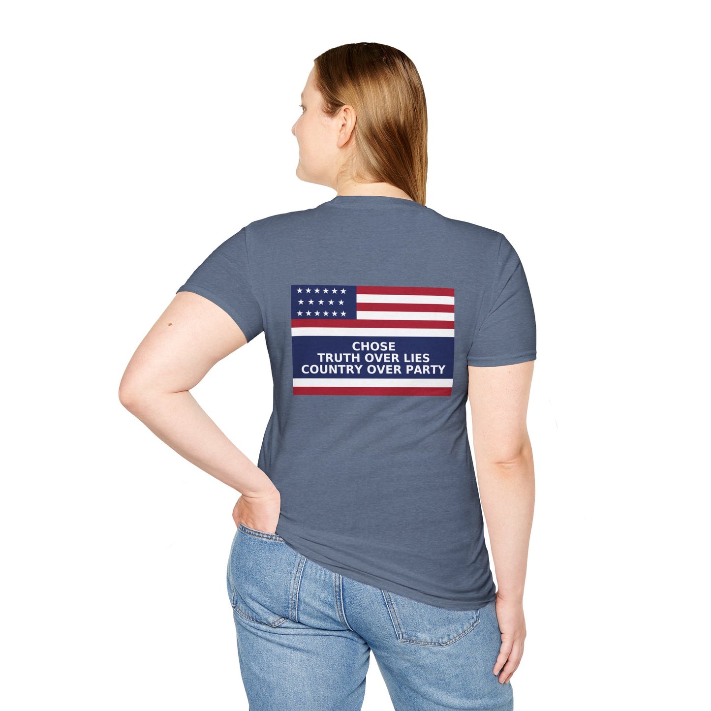 Liz Cheney T-Shirt – Truth Over Trump’s Big Lie Tee – Heather Indigo