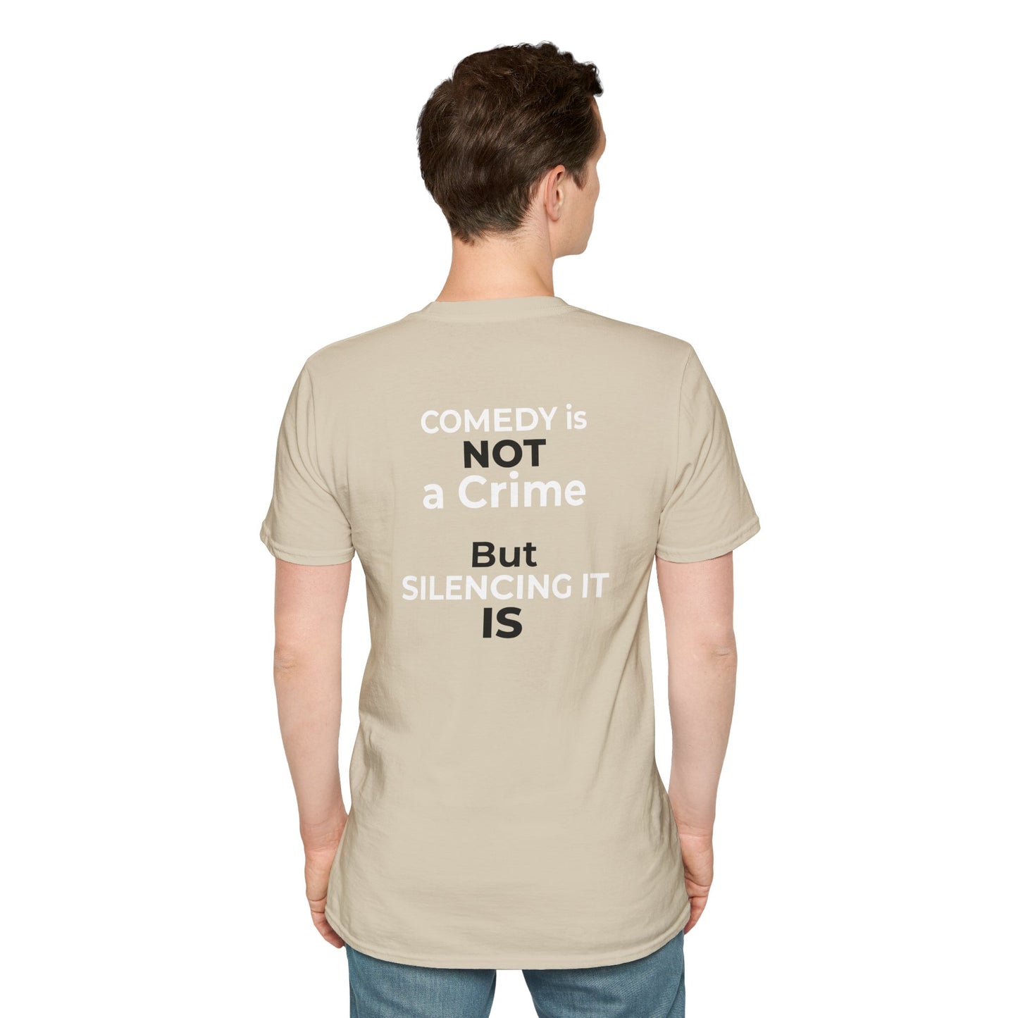 Stephen Colbert Shirt – Comedy Is Not a Crime Political T-Shirt — Sand