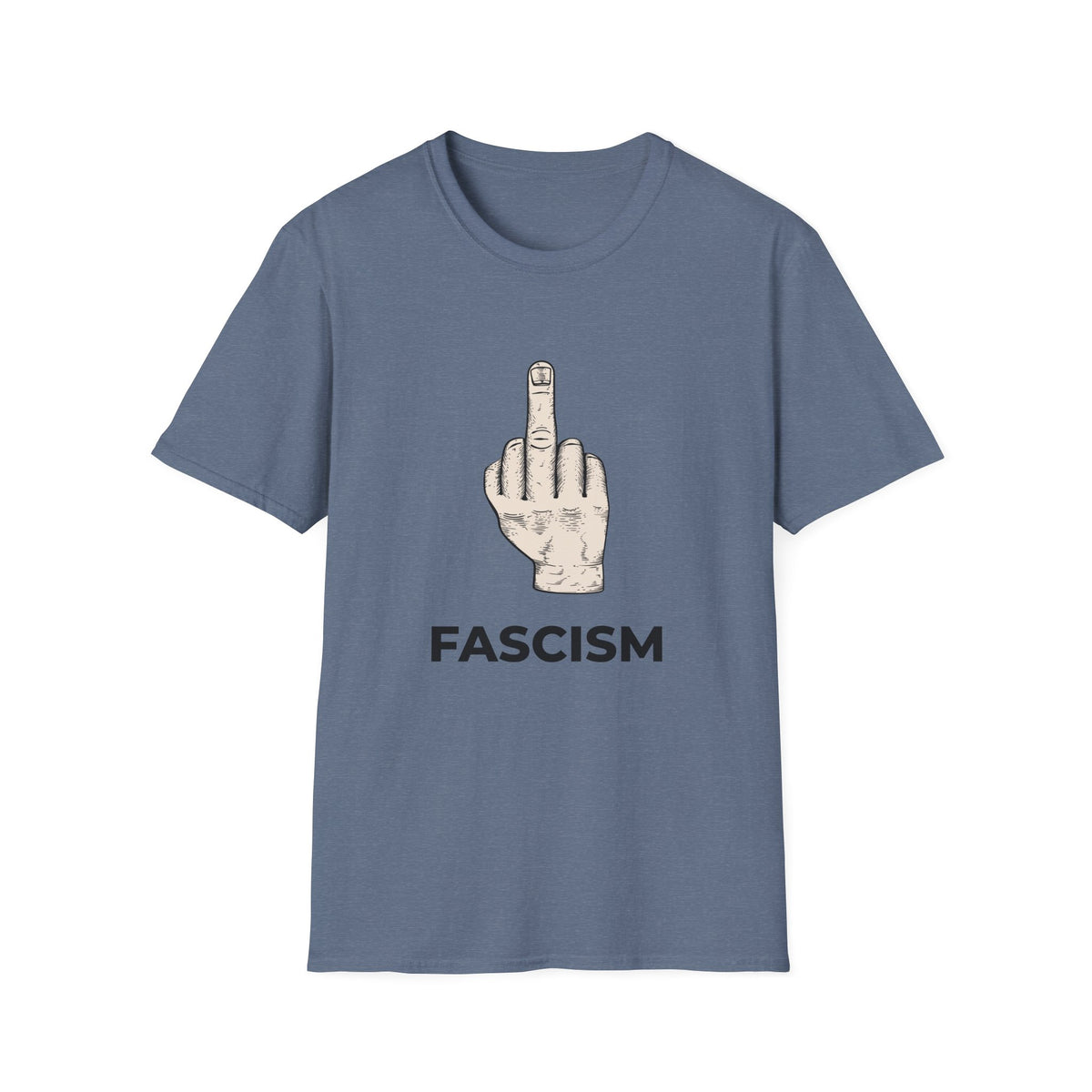 No Kings Protest Shirt – Resist Fascism Anti-Authoritarian Tee – Heather Indigo