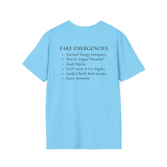 The Tyrant’s Pretext T-Shirt – Aesop Quote Front & Fake Emergencies Back