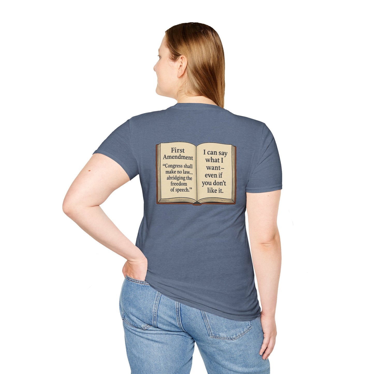 Flipping Off Tyranny: The First Amendment Speaks — Two-Sided HEATHER INDIGO Statement Tee