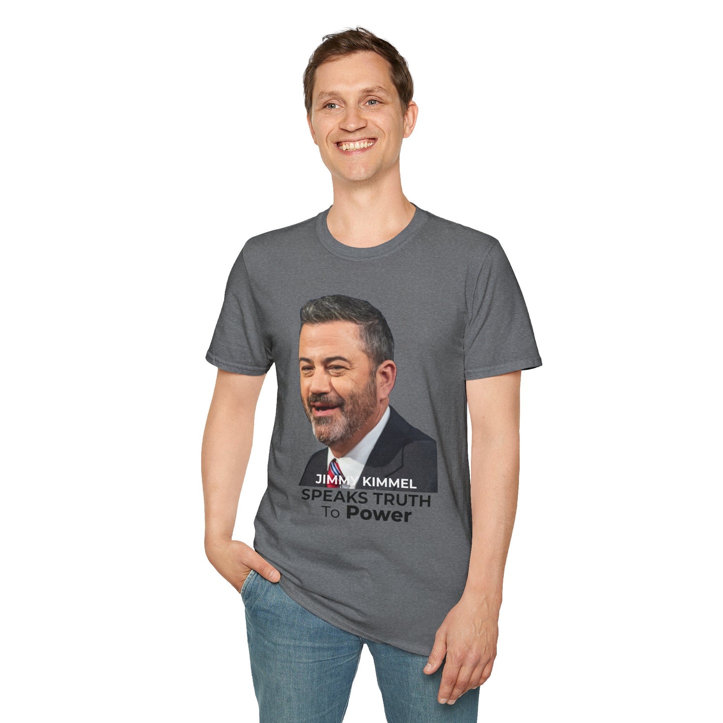 Comedy Is Not a Crime T-Shirt – Jimmy Kimmel Free Speech Protest Tee – Graphite Heather