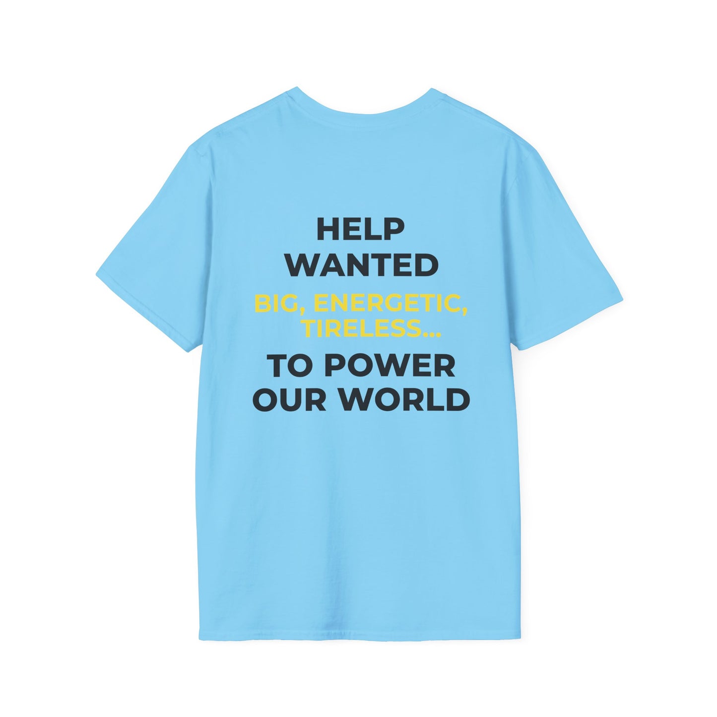 Help Wanted Sun T-Shirt | Sky Blue Renewable Energy Tee