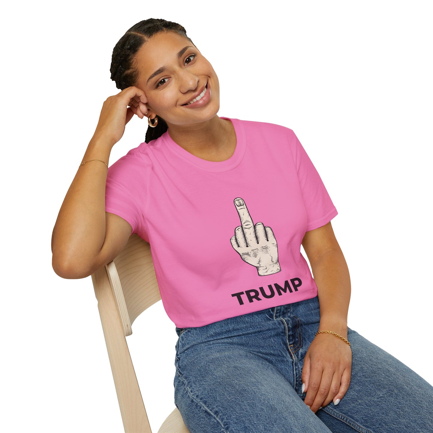 Flipping Off Tyranny: No Kings in America — Two-Sided Statement Tee – Azalea Pink Edition