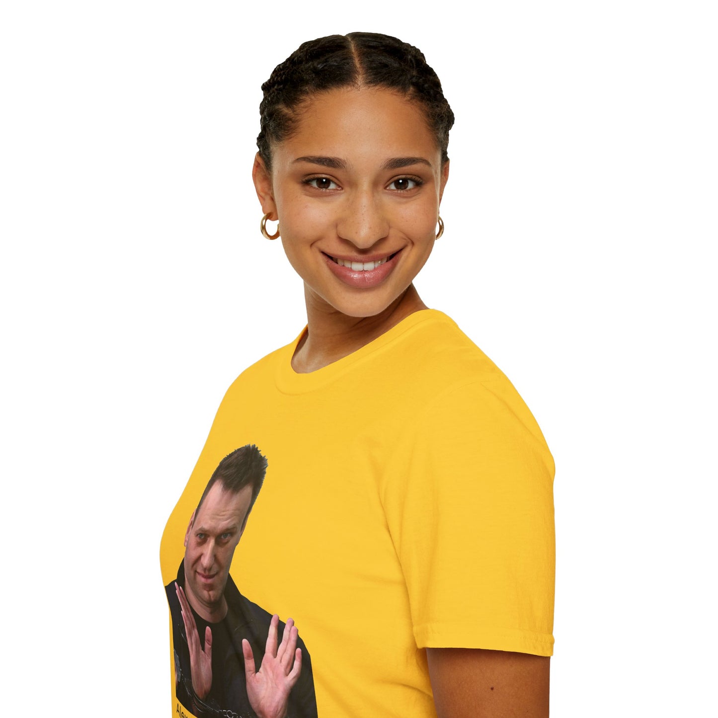 Resist Dictatorship Alexey Navalny Tribute T-Shirt – Pro-Democracy & Anti-Authoritarian Tee – Daisy Yellow Edition