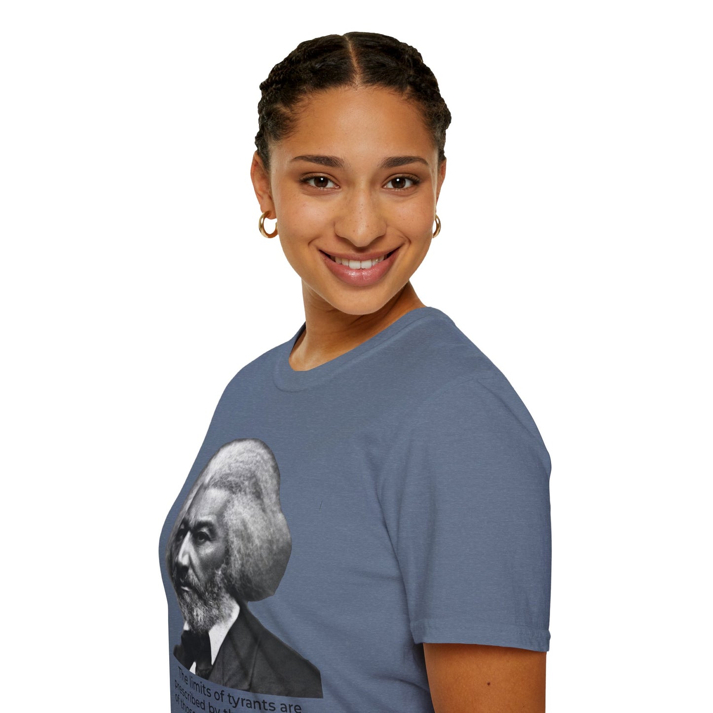 The Limits of Tyrants – Frederick Douglass Quote Tee (Heather Indigo)