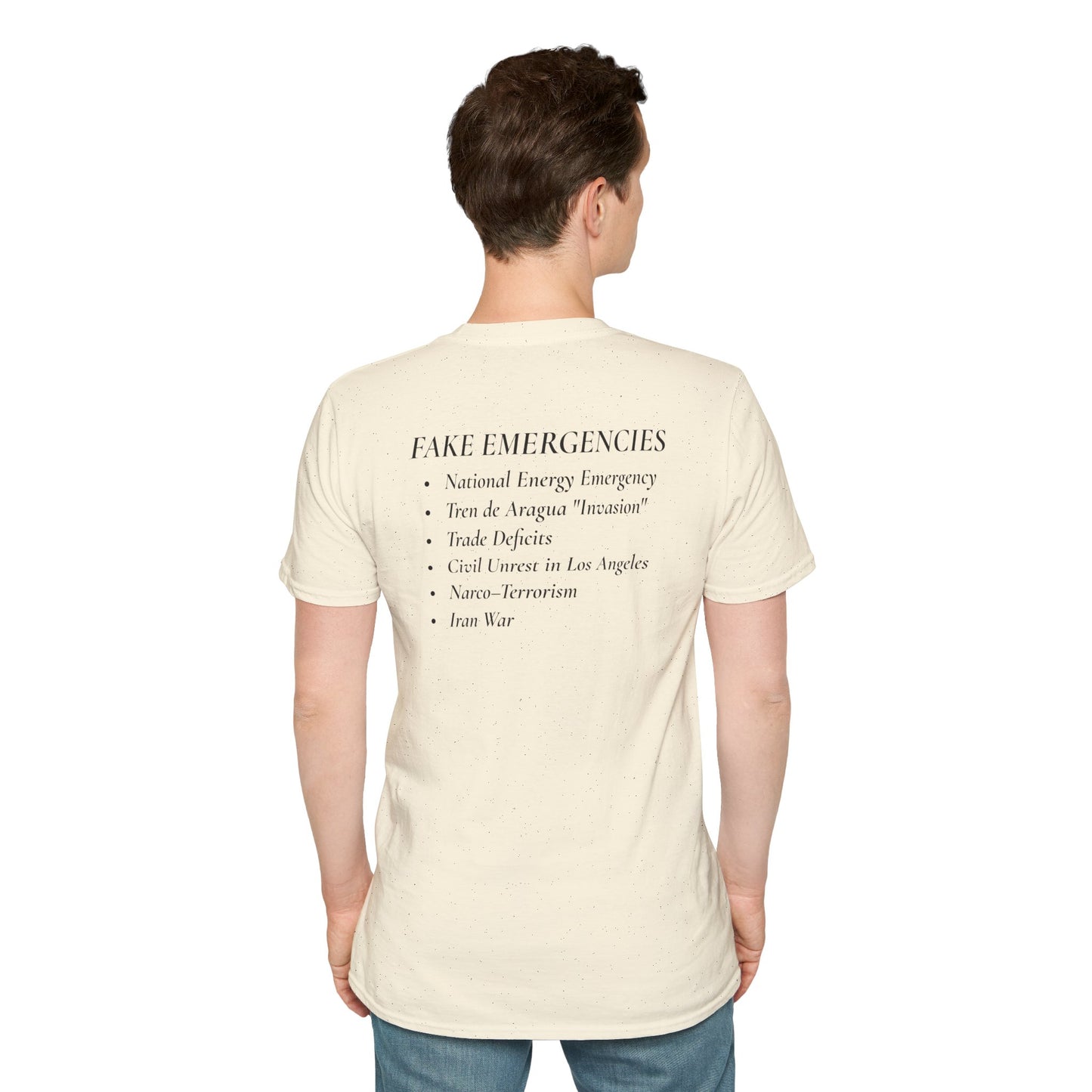 Two-Sided Tyranny Quote T-Shirt – Aesop Front / Crisis Pretexts Back – Natural
