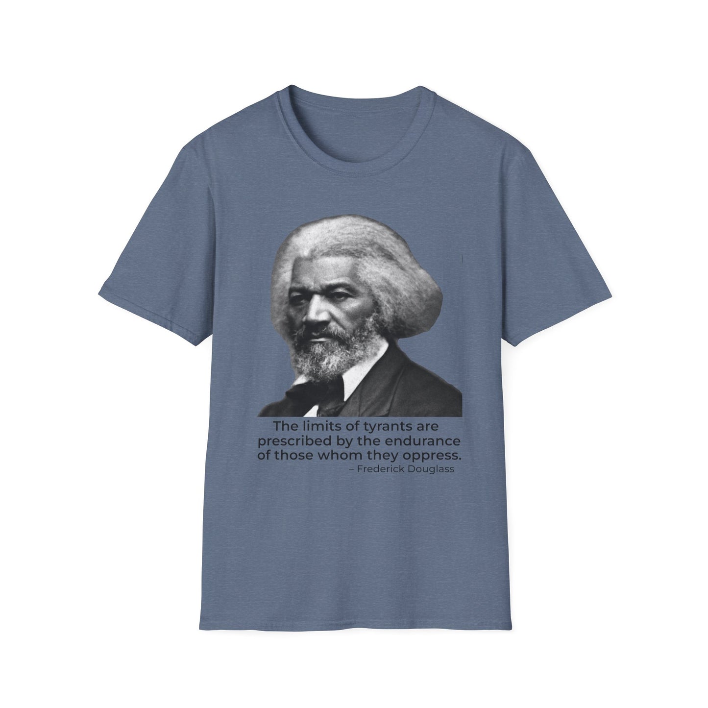 The Limits of Tyrants – Frederick Douglass Quote Tee (Heather Indigo)