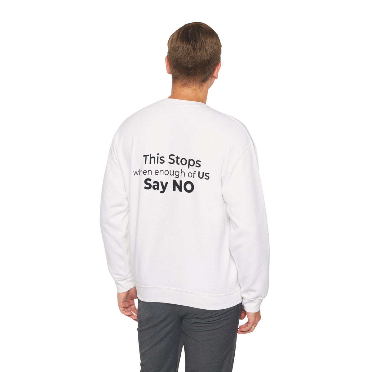 I Am the Resistance Crewneck Sweatshirt – This Stops When Enough of Us Say NO – White