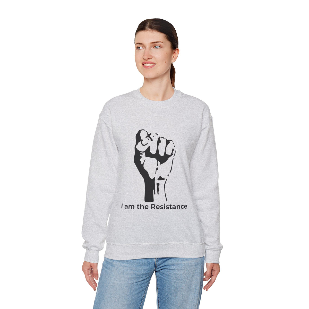 I Am the Resistance Crewneck Sweatshirt – This Stops When Enough of Us Say NO – Ash