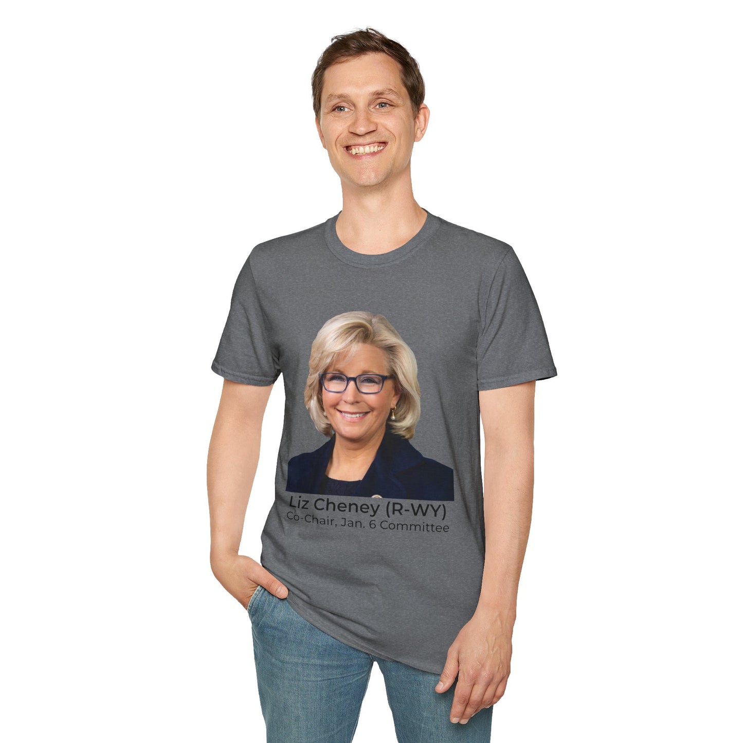 Liz Cheney T-Shirt – Truth Over Trump’s Big Lie Tee – Graphite Heather
