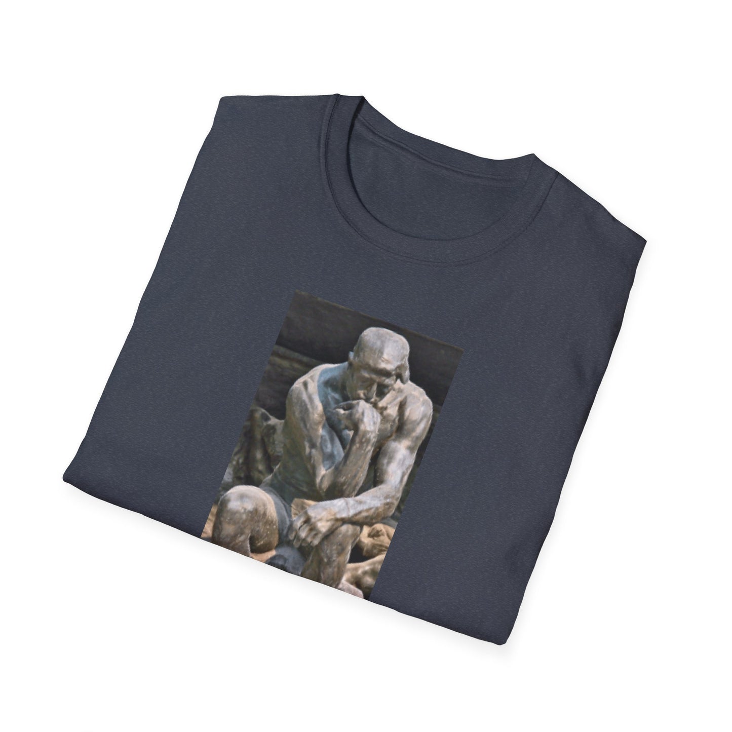 Thinker Statement T-Shirt I – Free Speech Is Free Thought in Heather Navy