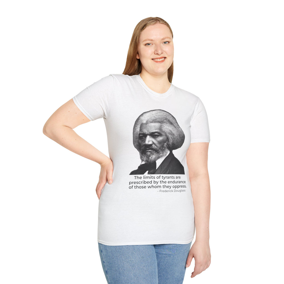 Frederick Douglass Quote Shirt – The Limits of Tyrants Tee – White
