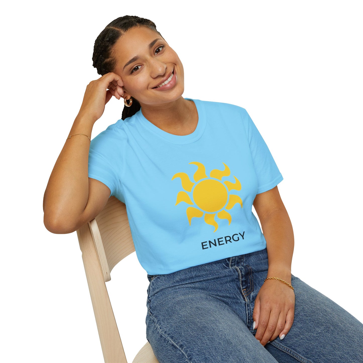 Climate Action Shirt – Solar Renewable Energy T-Shirt – Sky Blue