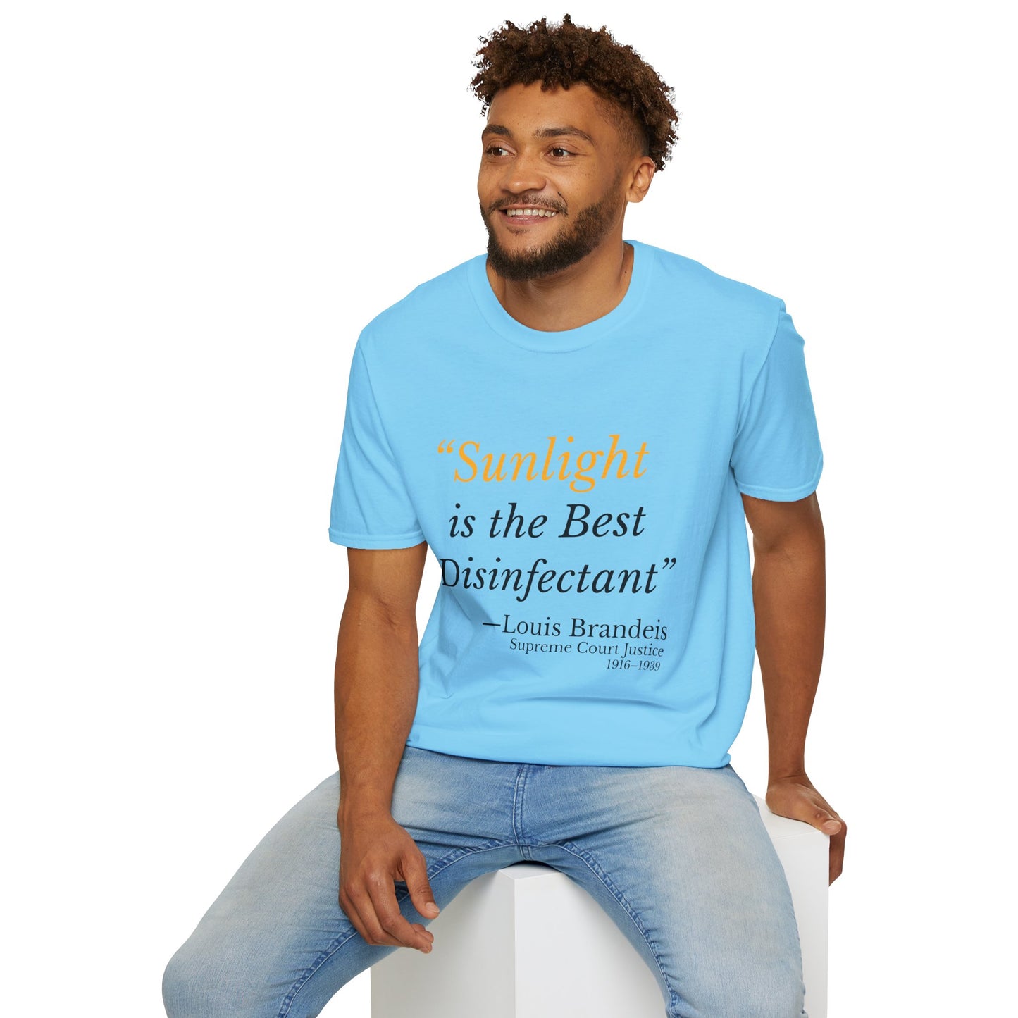 Sunlight Is the Best Disinfectant T-Shirt – Release the Truth – Sky Blue