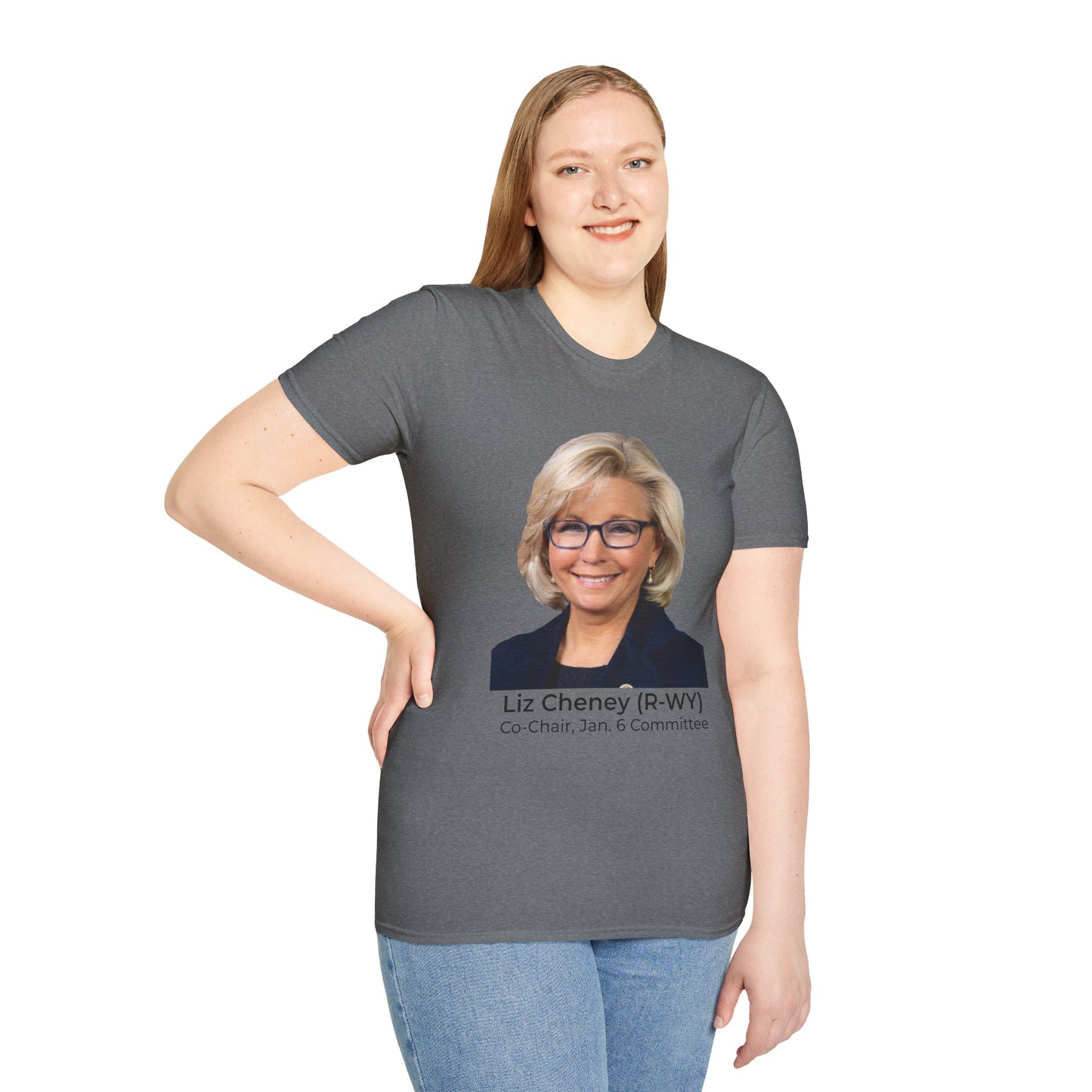 Liz Cheney T-Shirt – Truth Over Trump’s Big Lie Tee – Graphite Heather