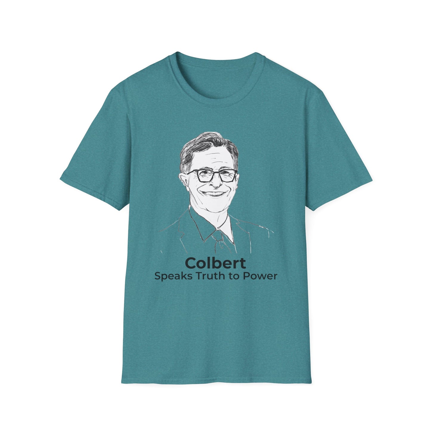 Stephen Colbert Shirt – Comedy Is Not a Crime Political T-Shirt — Heather Galapagos Blue