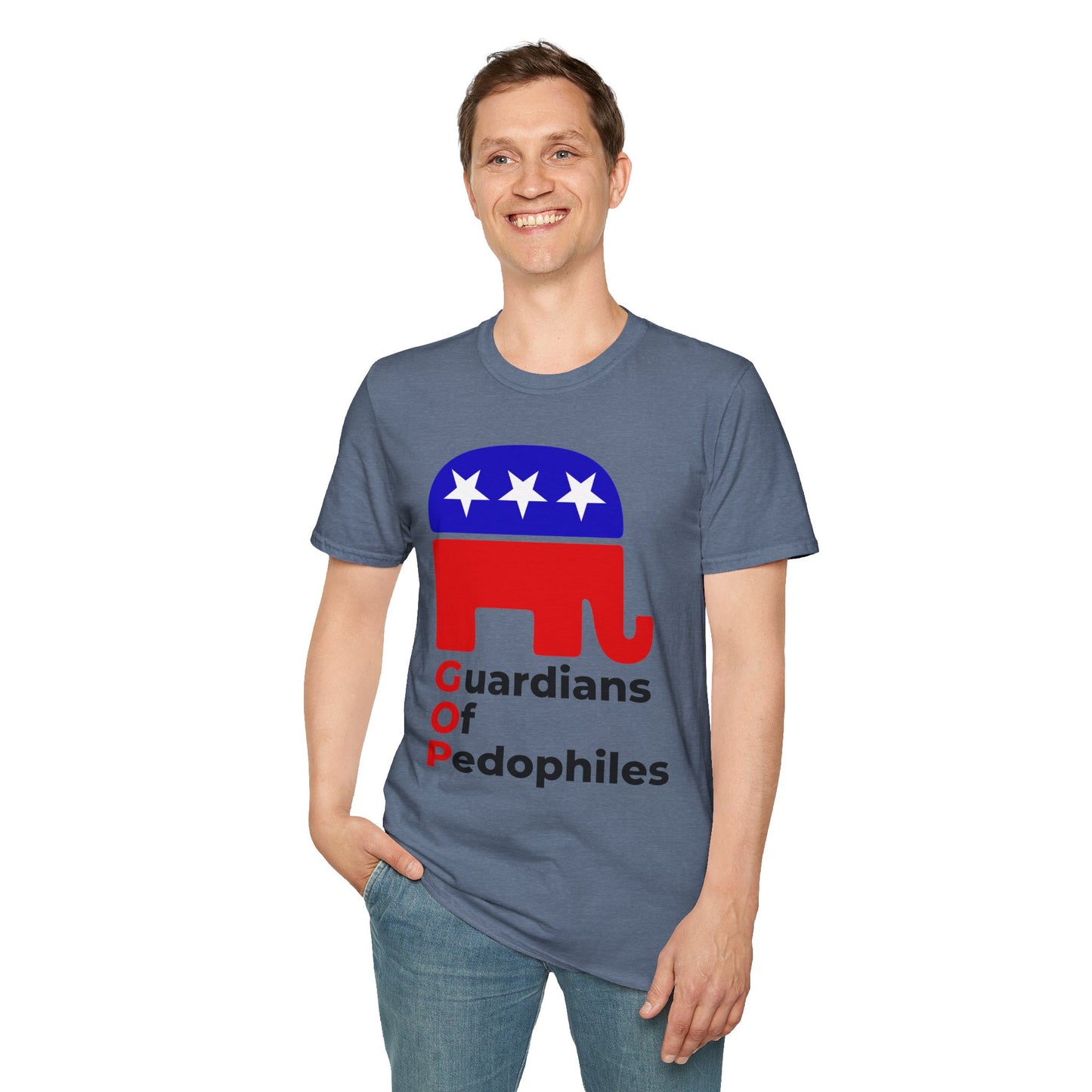 Release the Epstein Files T-Shirt – GOP Accountability Two-Sided Protest Tee – Heather Indigo