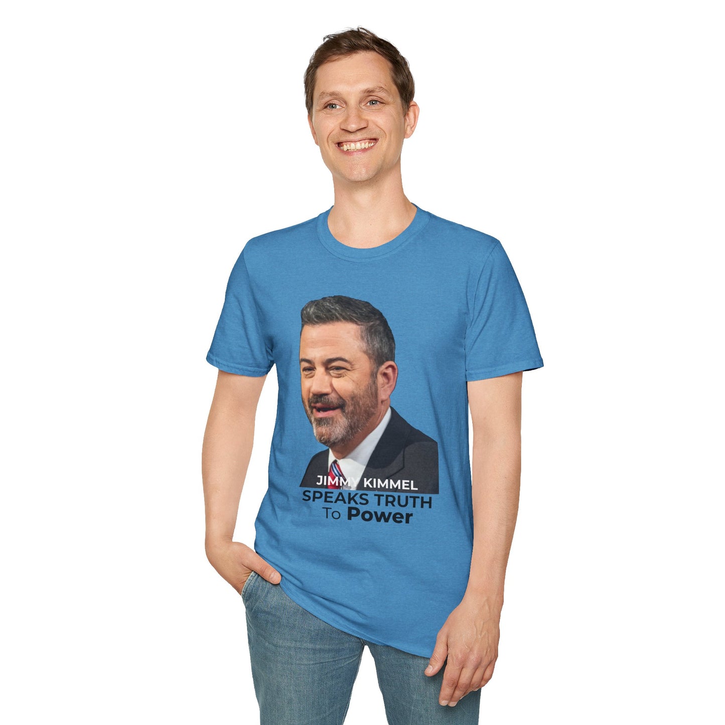 Comedy Is Not a Crime – Silencing It Is – Jimmy Kimmel Tee – Sapphire Blue