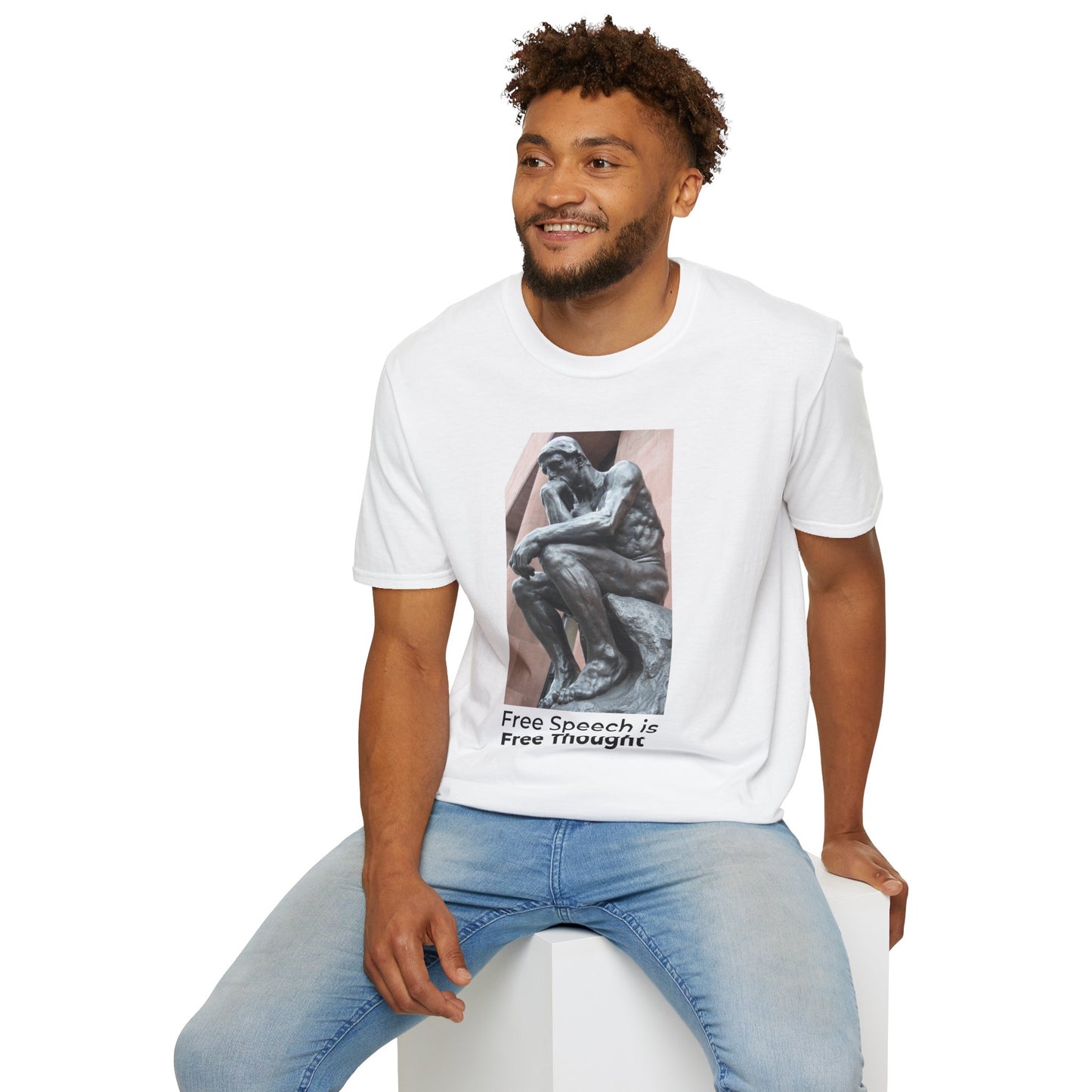 Thinker Statement T-Shirt II– Free Speech Is Free Thought
