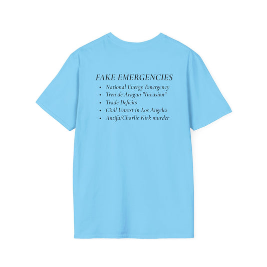 The Tyrant’s Pretext T-Shirt – Aesop Quote Front & Fake Emergencies Back