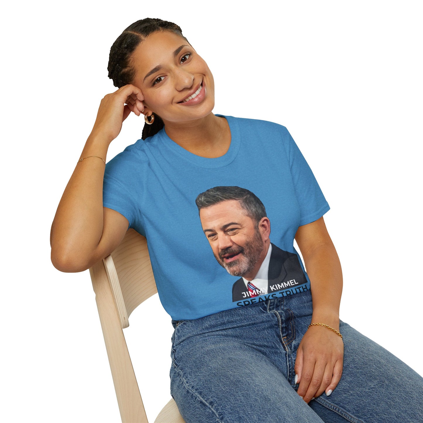 Comedy Is Not a Crime – Silencing It Is – Jimmy Kimmel Tee – Sapphire Blue