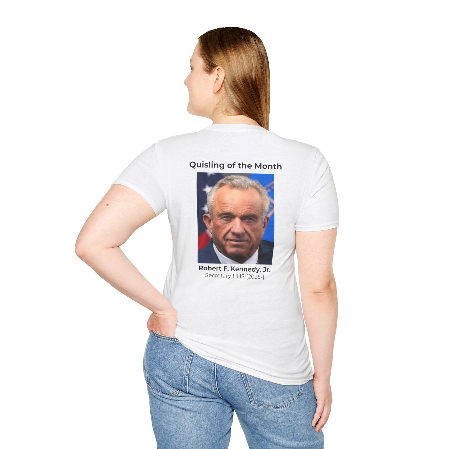 Quisling of the Month (September) T-Shirt – Vidkun Quisling & Robert F. Kennedy Jr. Political Satire Tee