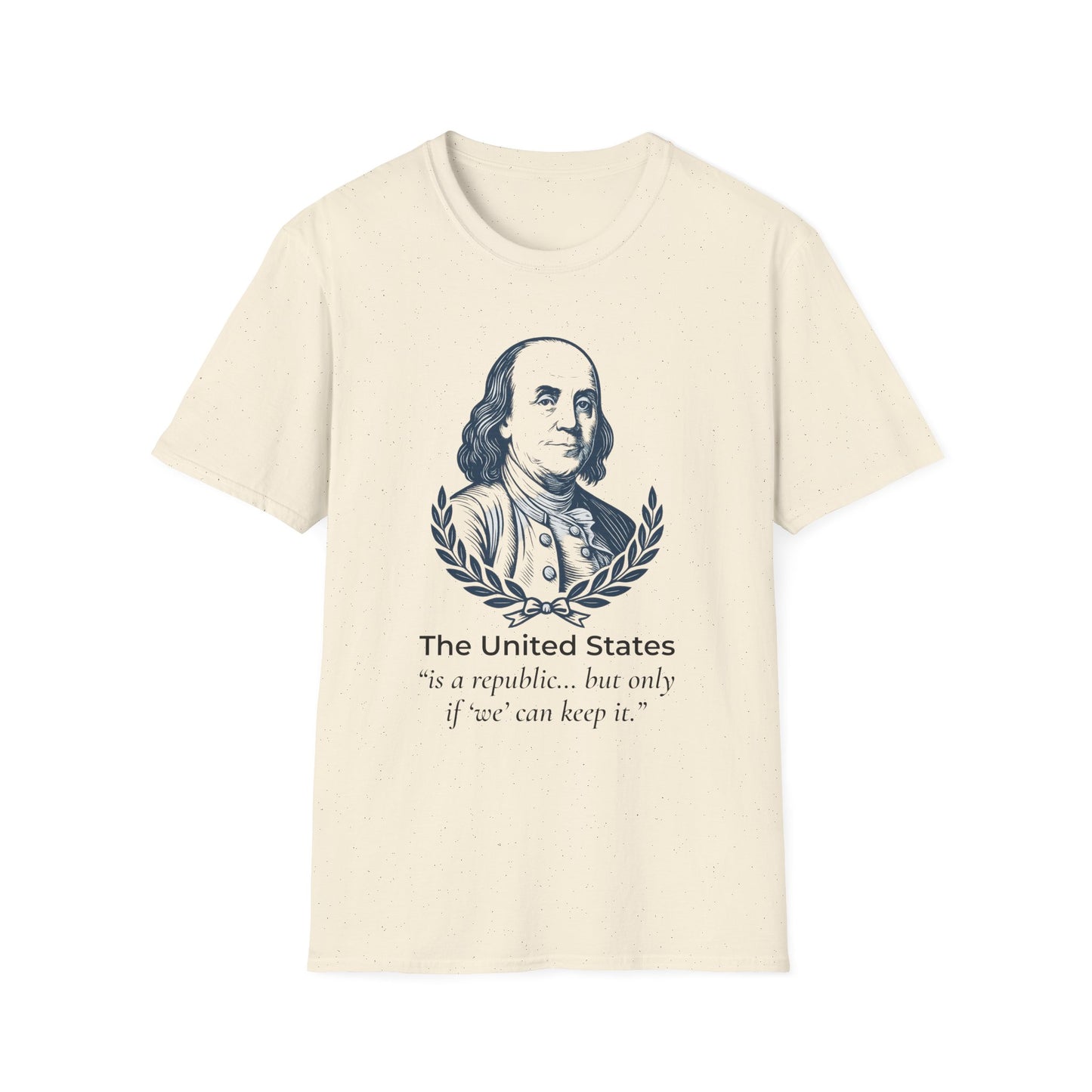 Ben Franklin Shirt – A Republic If You Can Keep It Quote – Natural