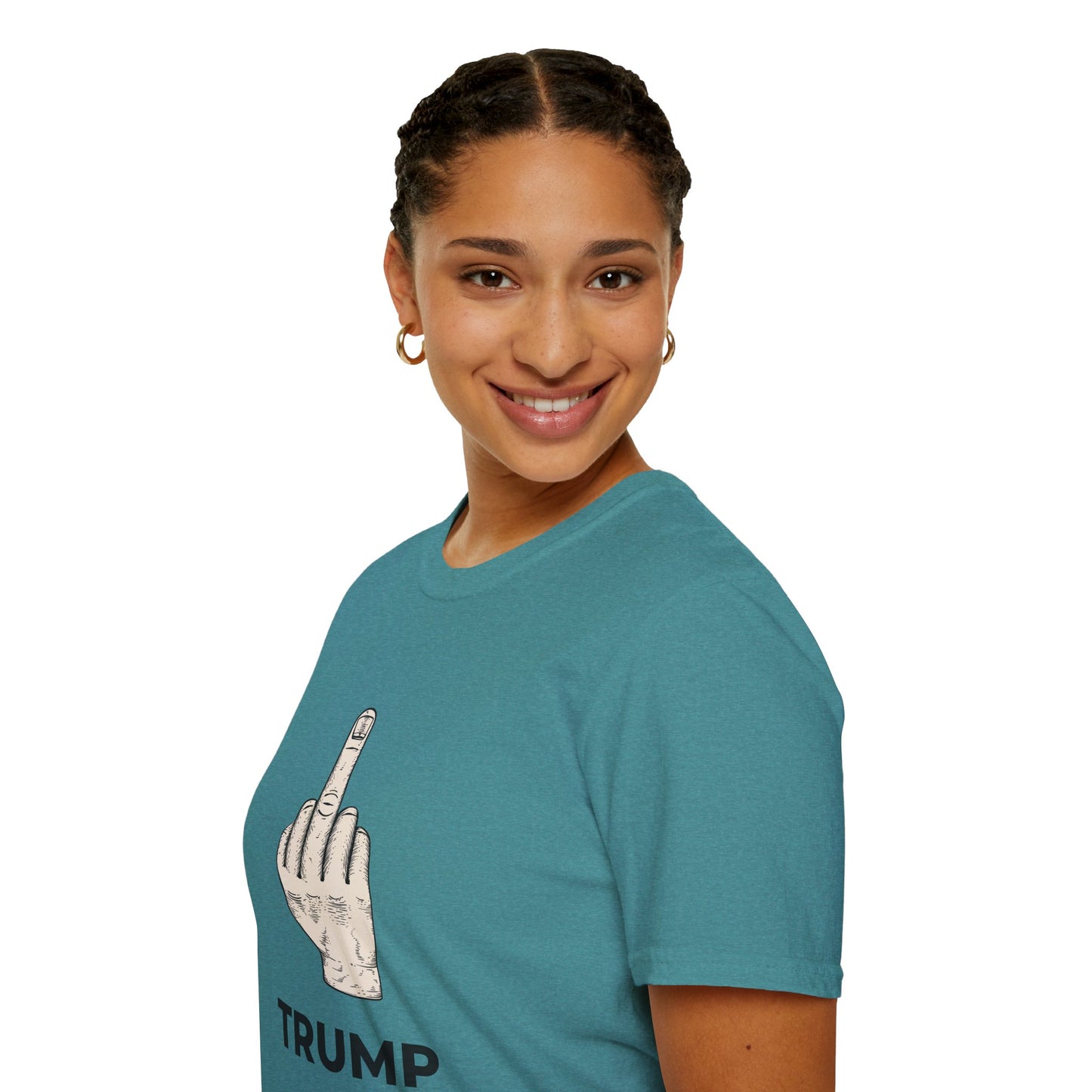 Flipping Off Tyranny: No Kings in America — Two-Sided GALAPAGOS BLUE Statement Tee