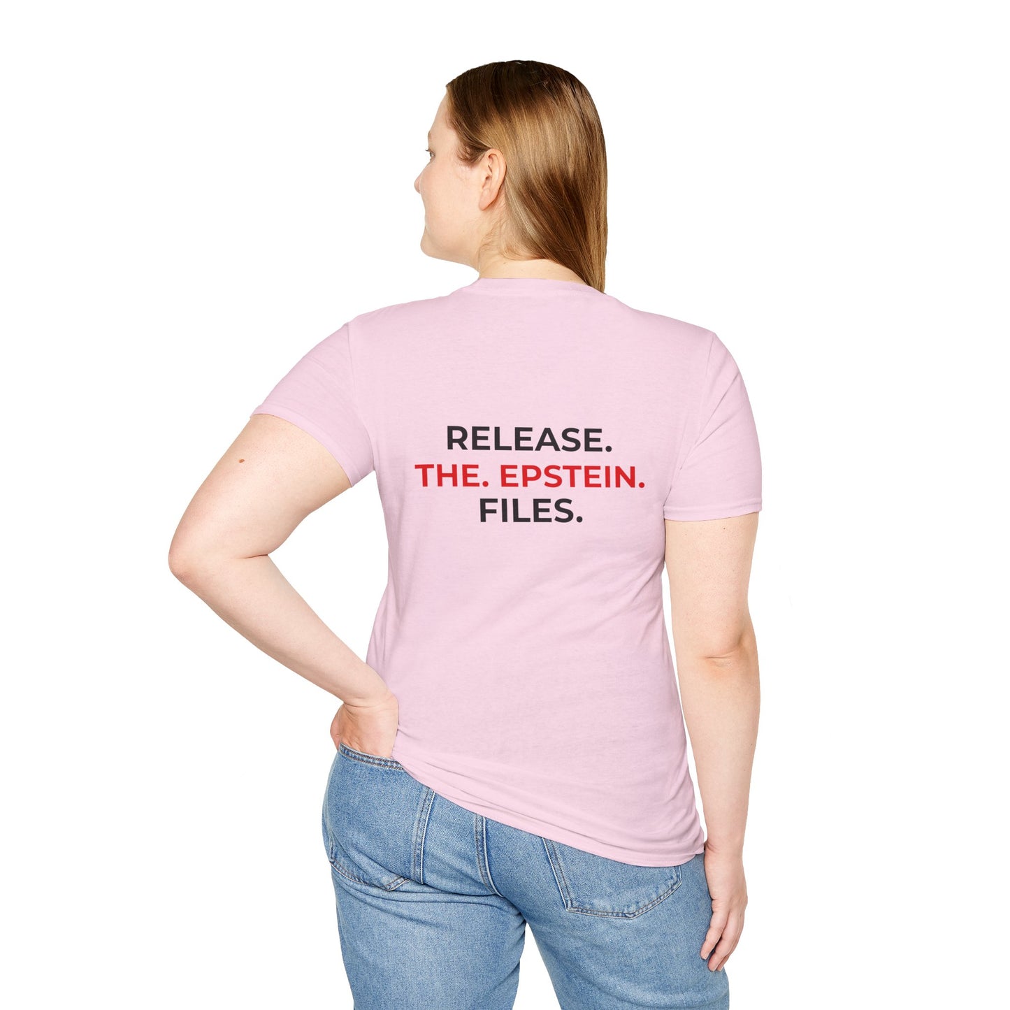 Release the Epstein Files – Truth Over Corruption LIGHT PINK T-Shirt – Political Accountability Tee
